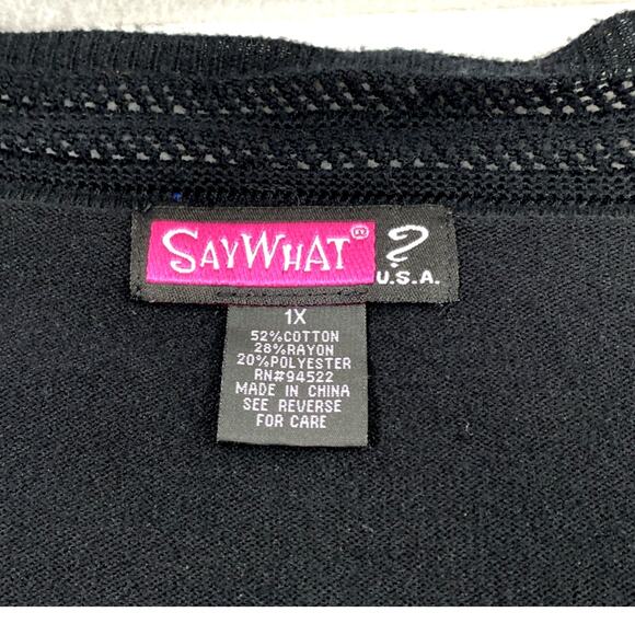 Womens Short Cardigan Size 1X Black Open Circular Front Sweater Jacket - Picture 3 of 8